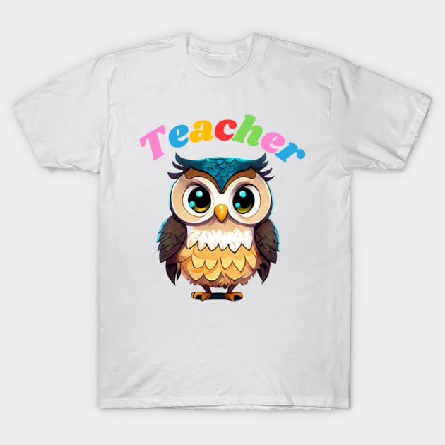 Teacher cartoon owl T-Shirt by Project Charlie